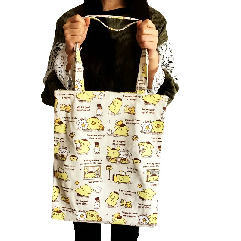 see chart Стич Pom Purin модные аниме холщовые сумки на плечо мягкая сумка-мессенджер повседневная хозяйственная сумка для девушек Новинка - Цвет: see chart