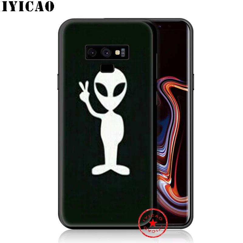 Забавный мягкий чехол IYICAO Alien для samsung Galaxy S10e S10 S9 S8 Plus S6 S7 Edge Note 10 9 8 TPU |