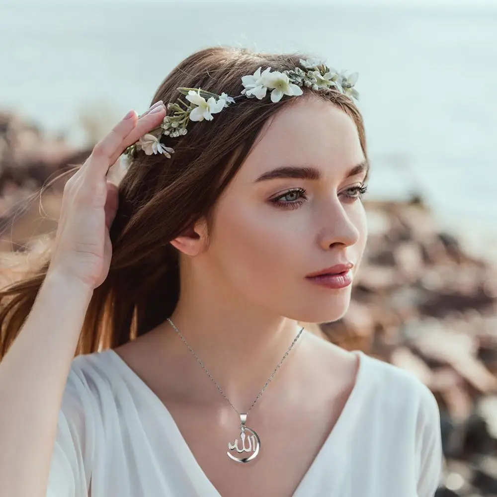 Мусульманская цепочка для ключицы Allah элегантное женское ожерелье Женская