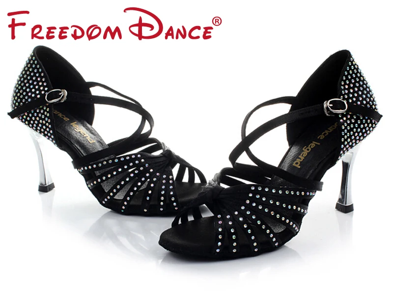 Атласные женские туфли для латиноамериканских танцев бальные сандалии 3 45 дюйма