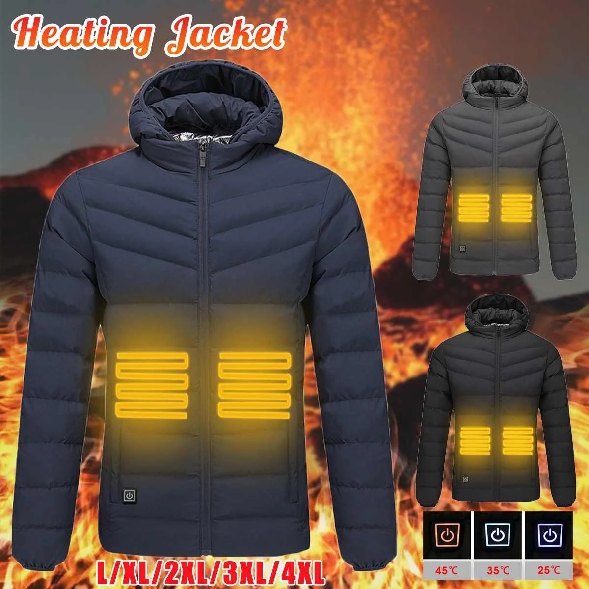 

Electric USB Intelligent Heating Heater Coats Warm Heated Jacket For Women Men Thermal Outdoor Coats Hiking Climbing