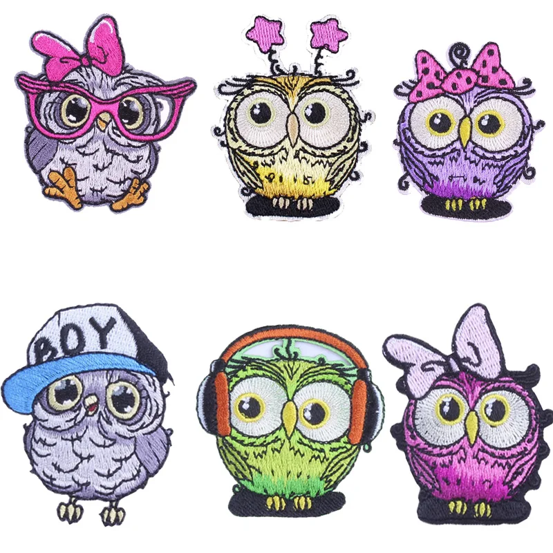 Патч с изображением милой совы вышитые патчи для одежды сделай сам Аппликации