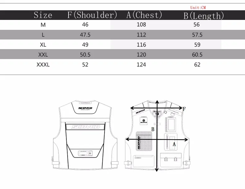 

SCOYCO Motorcycle Reflective Safety Clothing Reflecting Racing protective Vest Moto Security Motorbike With Led Light BRAND JK46