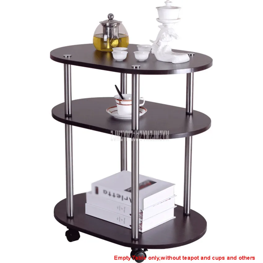3 х уровневый современный подвижный журнальный столик овальной формы с колесиком