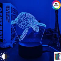 animal 3d illusion table lamp tortoise light for kids bedroom decoration nightlight led rgb touch sensor night light tortoise