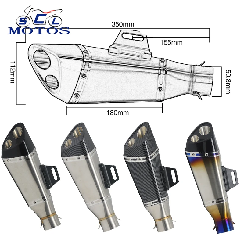Глушитель Scl moto s 38 51 мм выхлопная труба Moto cross rcycle для CB650F LTZ 400 XT 600 ER6N CBR250R