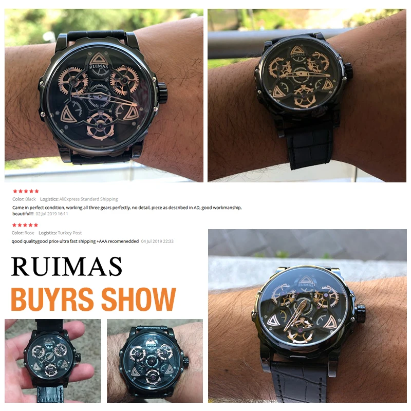 Ruimas Fashion Military Leather Quartz Watch Men Casual Business Waterproof Wrist Man Free Shipping |Кварцевые мужские часы| |