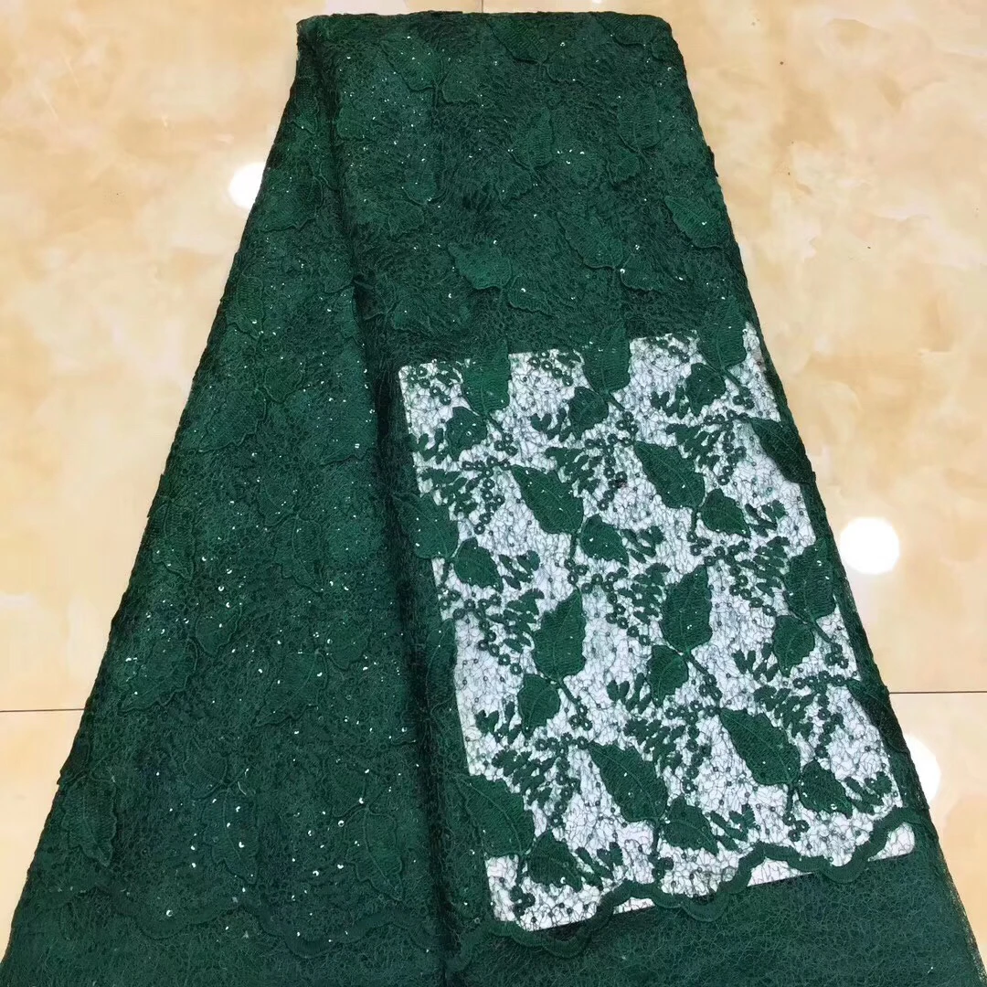 

Dark Green African Lace Fabric 2020 High Quality Lace Nigerian Lace fabric For Wedding French Mesh Net Tulle Lace Fabric KH9033