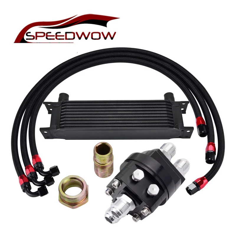 SPEEDWOW 10ROW10AN двигатель масляный радиатор + Масляный перемещение адаптер фильтр
