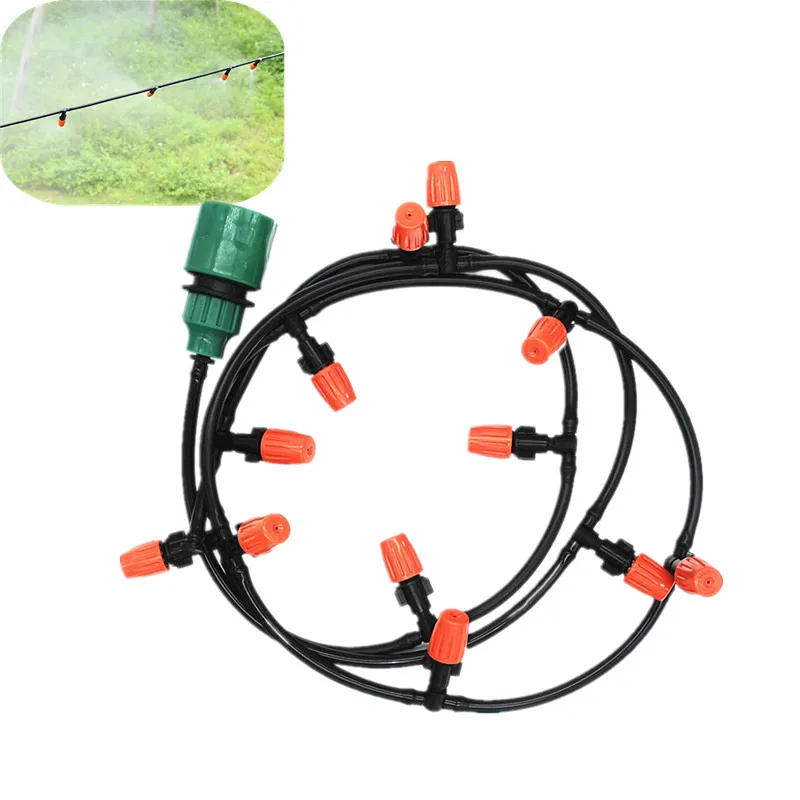 

20m Yellow Adjustable Misting Sprinkler System Garden Watering Nozzles With 1/4" Microtube DIY Watering Kit Irrigation
