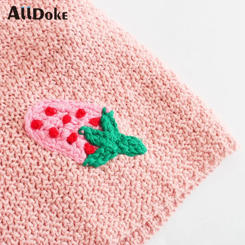 

ALLDOKE floral cartoon women sweater autumn o neck puff sleeve streetwear casual pull femme sweet knitted ladies sweaters jumper