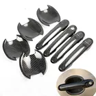 Для Nissan March Micra K13 2010-2015 углеродное волокно хромированная Автомобильная дверная ручка Накладка наклейки автомобильные Стайлинг Аксессуары