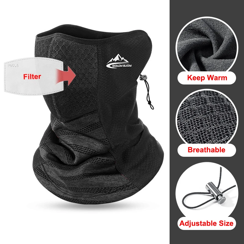 

Winter Cycling Face Mask With Filters PM2.5 Anti-Pollution Cycling Half Face Mask Fleece Warm Windproof Breathable Outdoor Mask