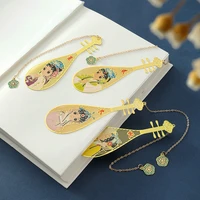 chinese style creative hollow bookmark book clip pagination mark metal tassel stationery school office supply student gifts