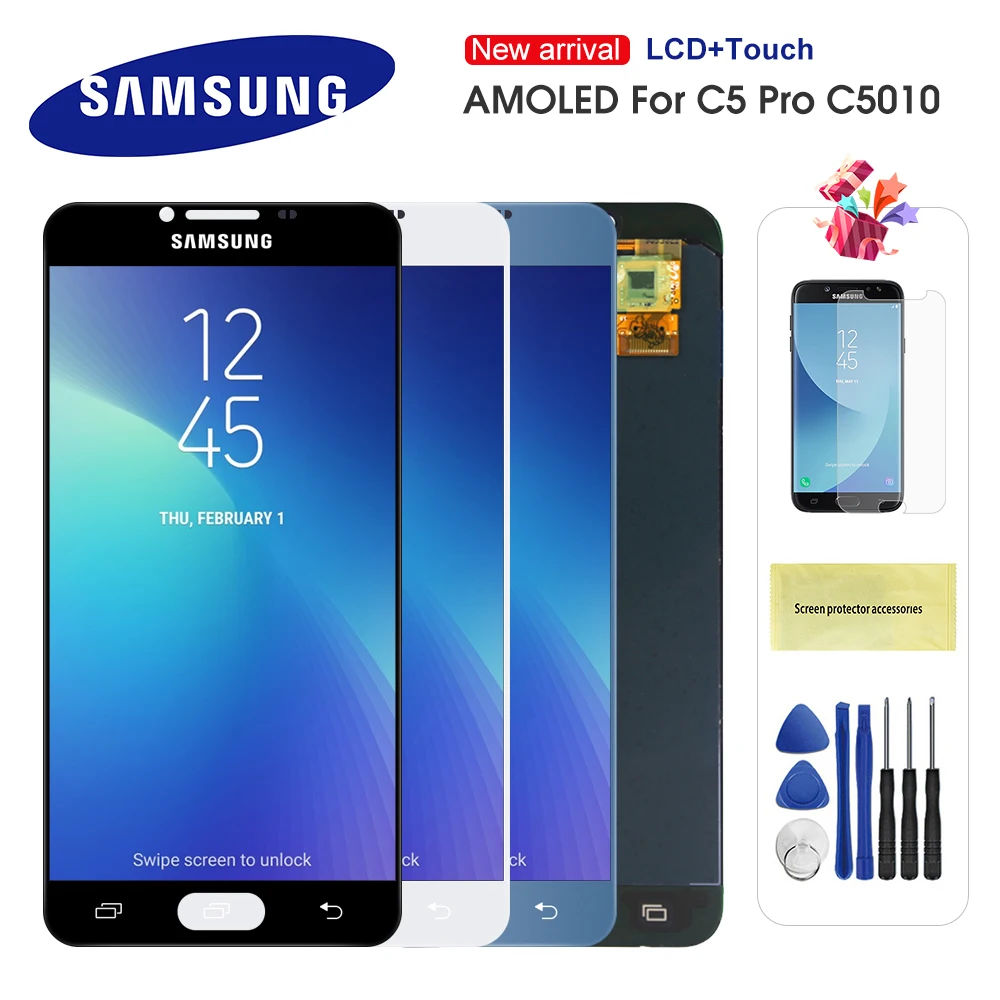 ЖК дисплей Super AMOLED для Samsung Galaxy c5 pro c5010 с сенсорным экраном и дигитайзером в сборе