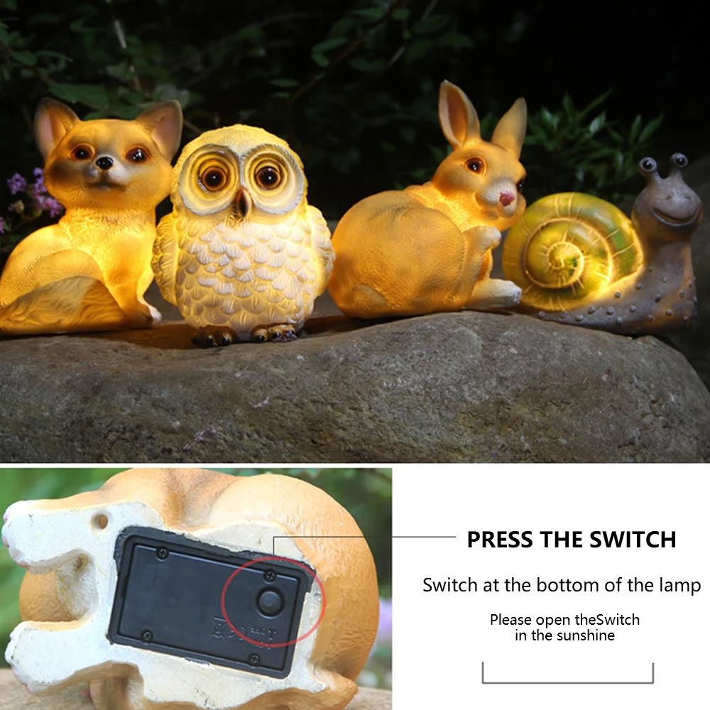 

Outdoor Light LED Waterproof Snail Solar Power Lamp Landscape Ornament Animal Underground Garden Yard Decor Warm Light Supplies
