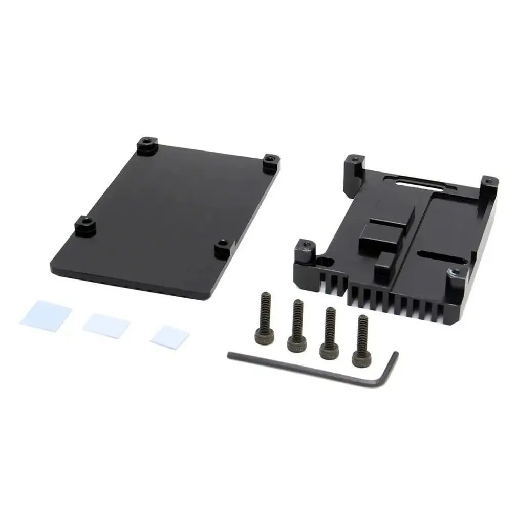 

For Raspberry Pi 4 Model CNC Aluminum Alloy Case Metal Armor Shell with Heat Sinks for Raspberry NO Fans