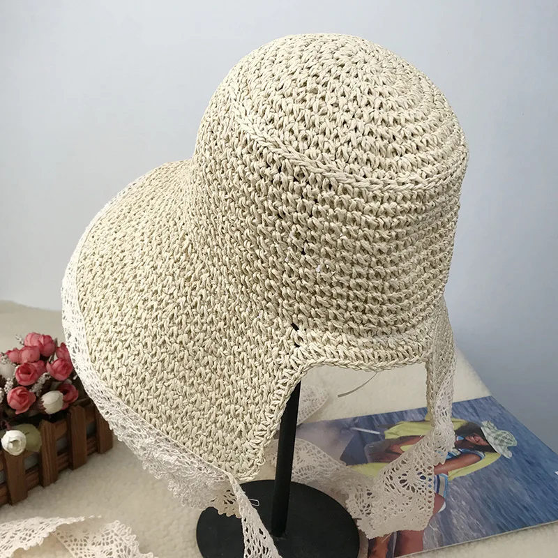 Панама Bts женская Соломенная кружевная пляжная шляпа модная шапка в Корейском