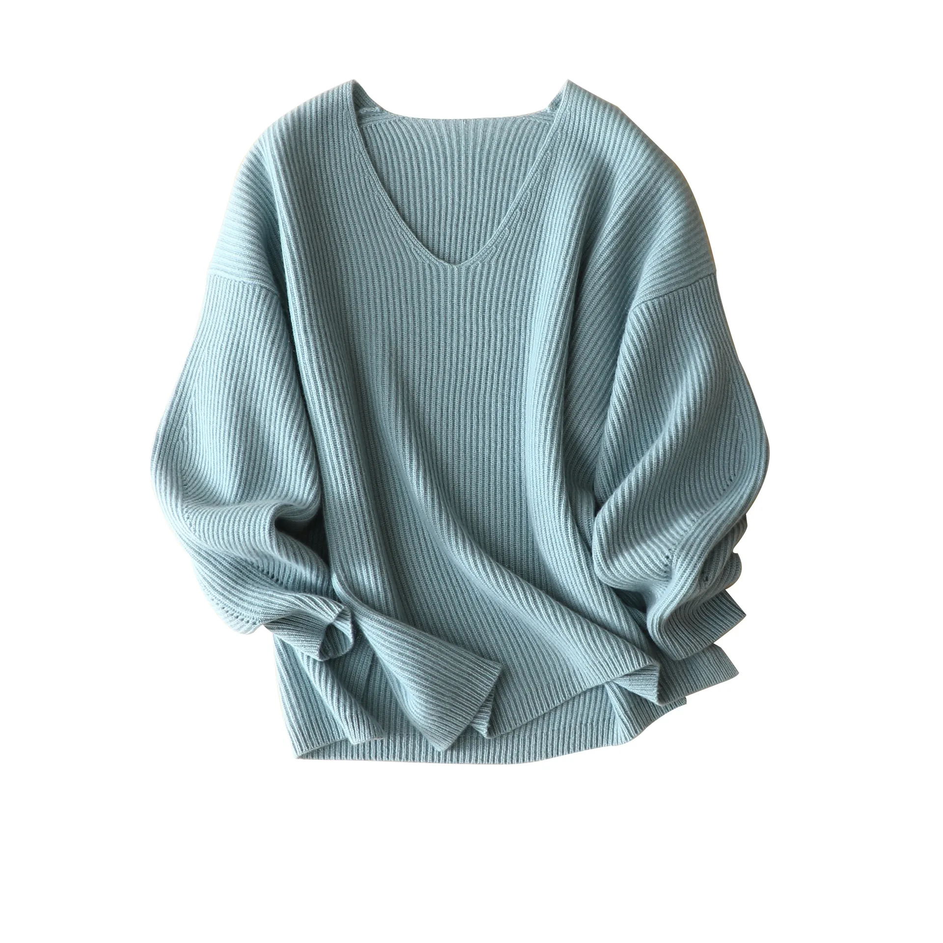 

Winter Cashmere knit pullover autumn V-neck Loose Simple Sweater Lazy Normcore/Minimalist Solid cute sweater woman fall clothes