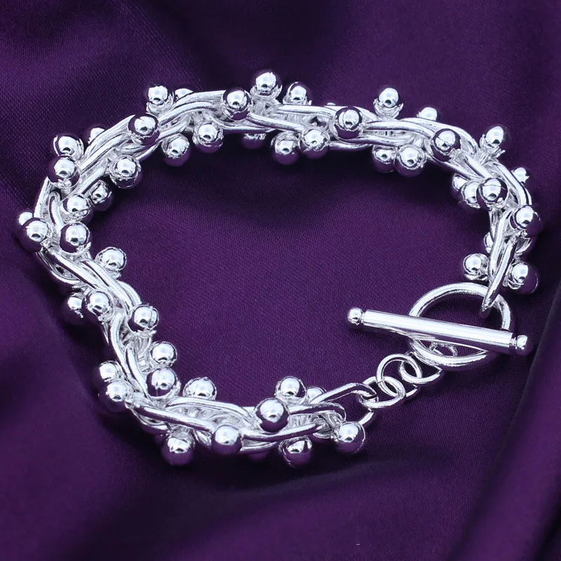 

925 Sterling Silver Jewelry Fashion Bell Pendant Chain 8 Inch Bracelet Woman's Classic Clothes With Gifts SL443