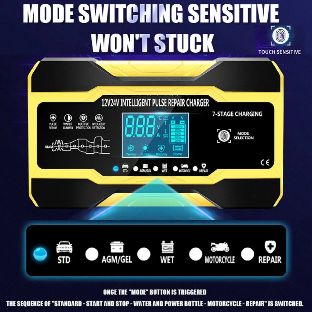 Battery Charger Energy-saving Multiple Protection Easy to Use 180W LCD Display Automatic for Automobile |