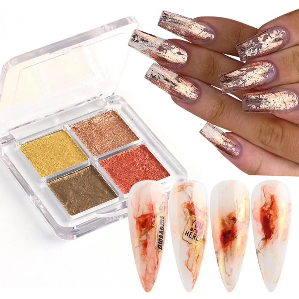 

30g Watercolor Nail Solid Paint Japanese Style 4 Grids Nail Polish Blooming Painting Solid Nail Art Powder Glitter for Female