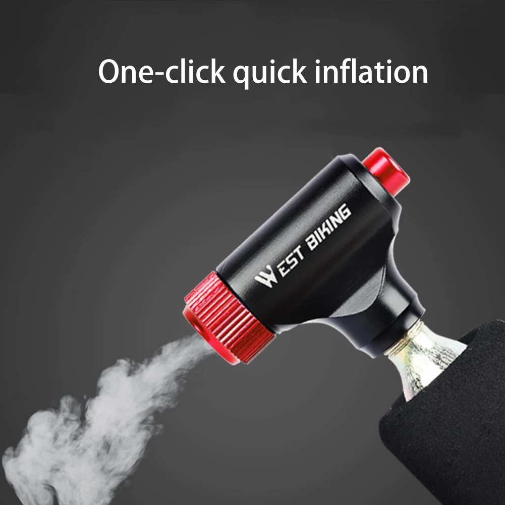

Mini CO2 Bicycle Air Pump Air Inflator Portable Manual Inflator Presta and Schrader Compatible for Road & Mountain Bikes