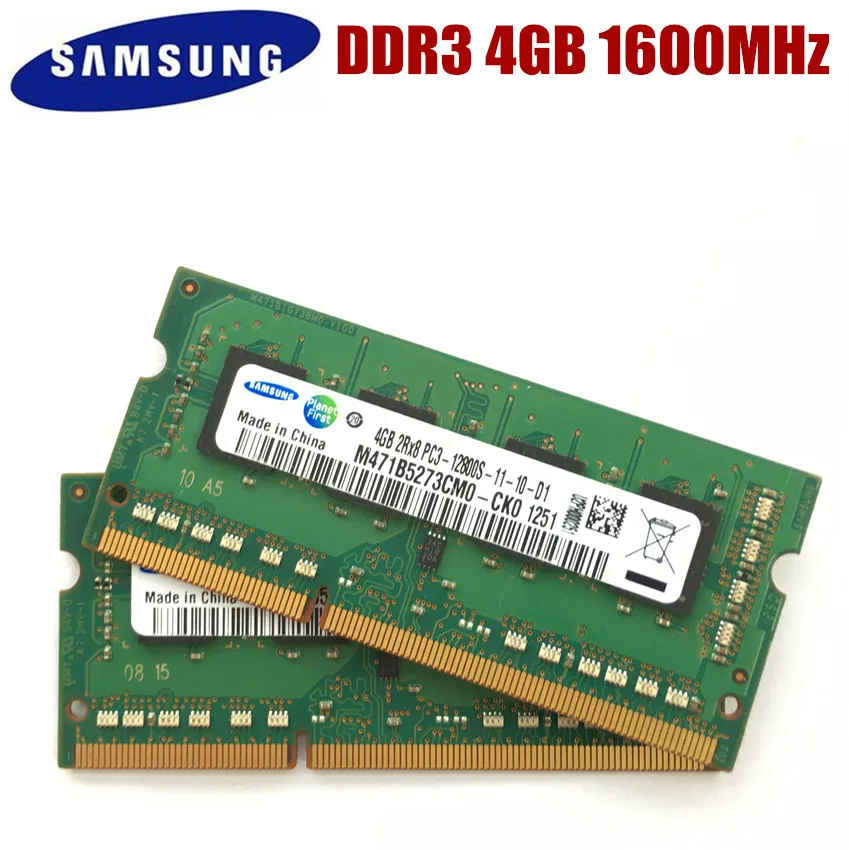 Модуль памяти для ноутбука SAMSUNG 2Rx8 PC3 12800S DDR3 1600 МГц 4 Гб модуль SODIMM RAM SEC