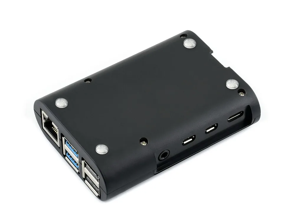 Waveshare Черный ABS чехол для Raspberry Pi 4, с охлаждающим вентилятором