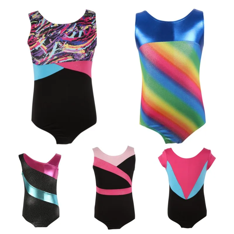 1 шт. милый детский балетный Танец комбинезон пэчворк спандекс без рукавов танцы
