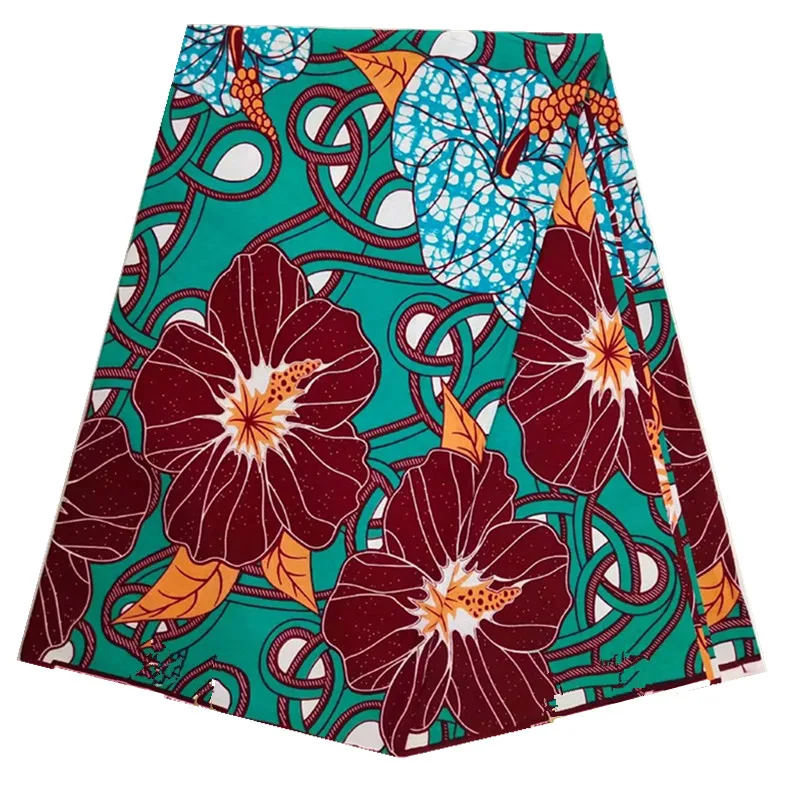 Гарантированная зеленая 100% хлопковая ткань с Африканским воском воск высокого