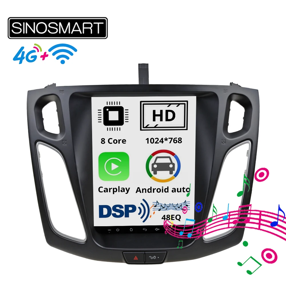 Sinosmart 9 7 ''Tesla Style вертикальный HD экран 8 ядер 48EQ Автомобильный GPS навигатор плеер