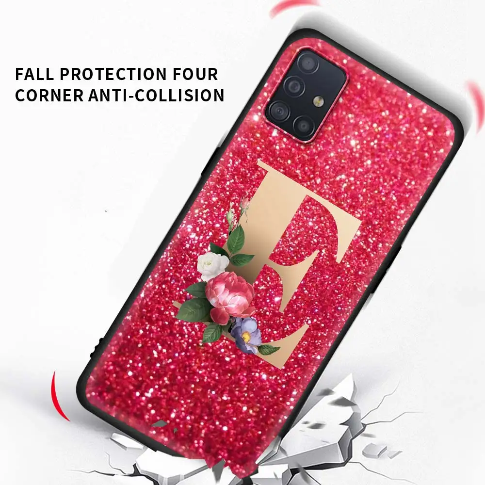 

Case For Samsung Galaxy A51 A71 A21s A31 A41 A11 A12 A01 A91 A72 A21 A42 A32 5G Bolsa Black Shell Tampa Cute Fashion Letter Red