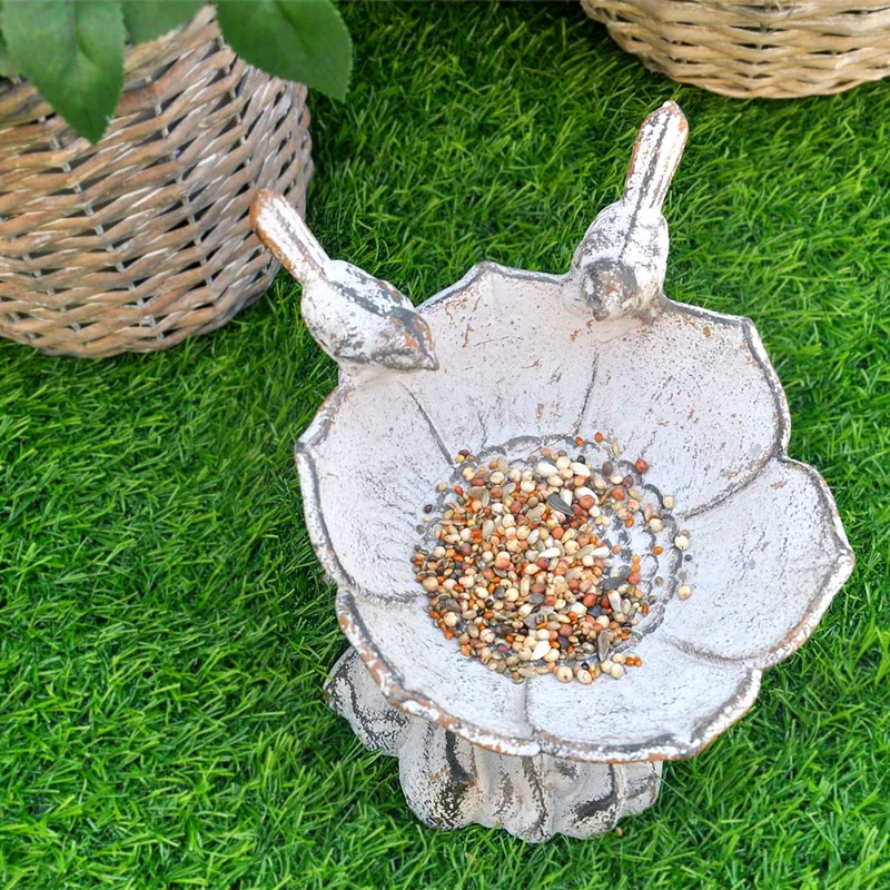 

zq American-Style Old Iron Bird Tray Feeder Outdoor Garden Courtyard Balcony Decoration Decoration