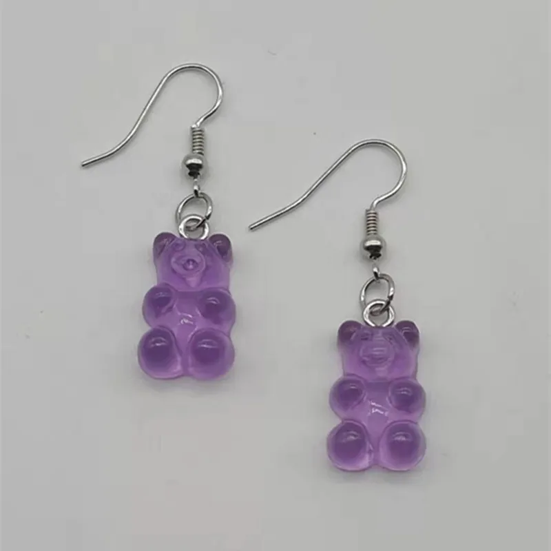 Женские Мультяшные милые полимерные серьги цветные животные медведь высокое