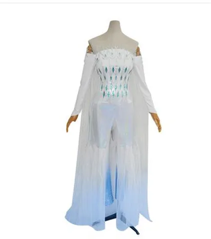 Платье принцессы Эльзы для вечеринки на Хэллоуин Рождество для взрослых Аниме Косплей Костюм белое платье