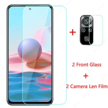 2Pcs For Xiaomi Redmi Note 10 Glass for Xiaomi Redmi Note 10 Pro 10s 9s 9T 9 8 Tempered Glass Screen Protector Camera Lens Film