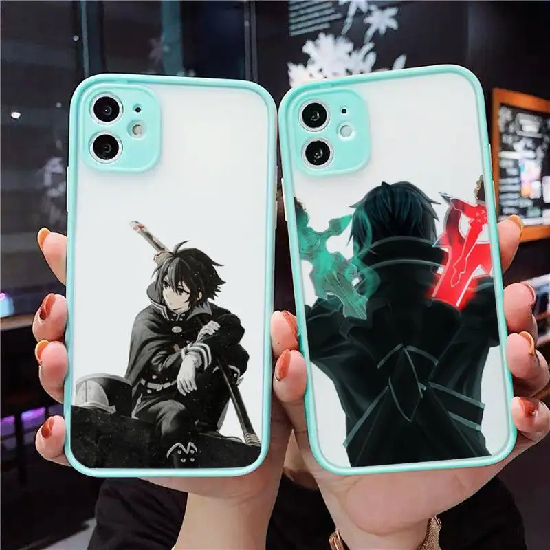 

Sword Art Online SAO Phone Case Clear Funda matte transparent For blue iPhone 7 8 x xs xr 11 12 pro plus max mini