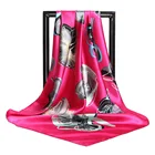 Роскошный шелковый Модный женский новый шелковый шарф с принтом на весну и осень туризм цветочный квадратный шарф морской солнцезащитный качественный шарф