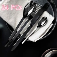24 stainless steel knives forks spoons ins net red electroplated gold 304 mirror western tableware