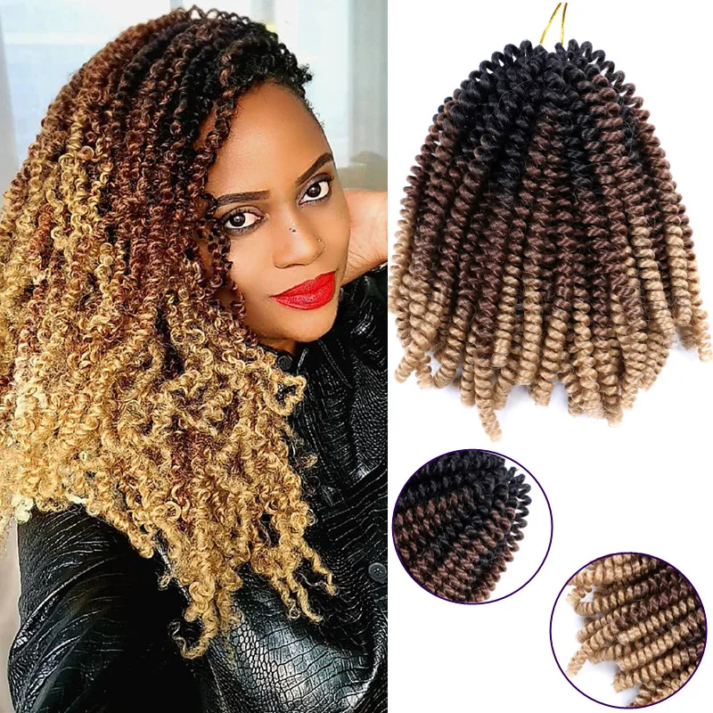 

Full Star Ombre Hair Extension Crochet Spring Twist Crochet Braids Synthetic Braiding Hair Jamaica Bounce Fluffy Passion Twist