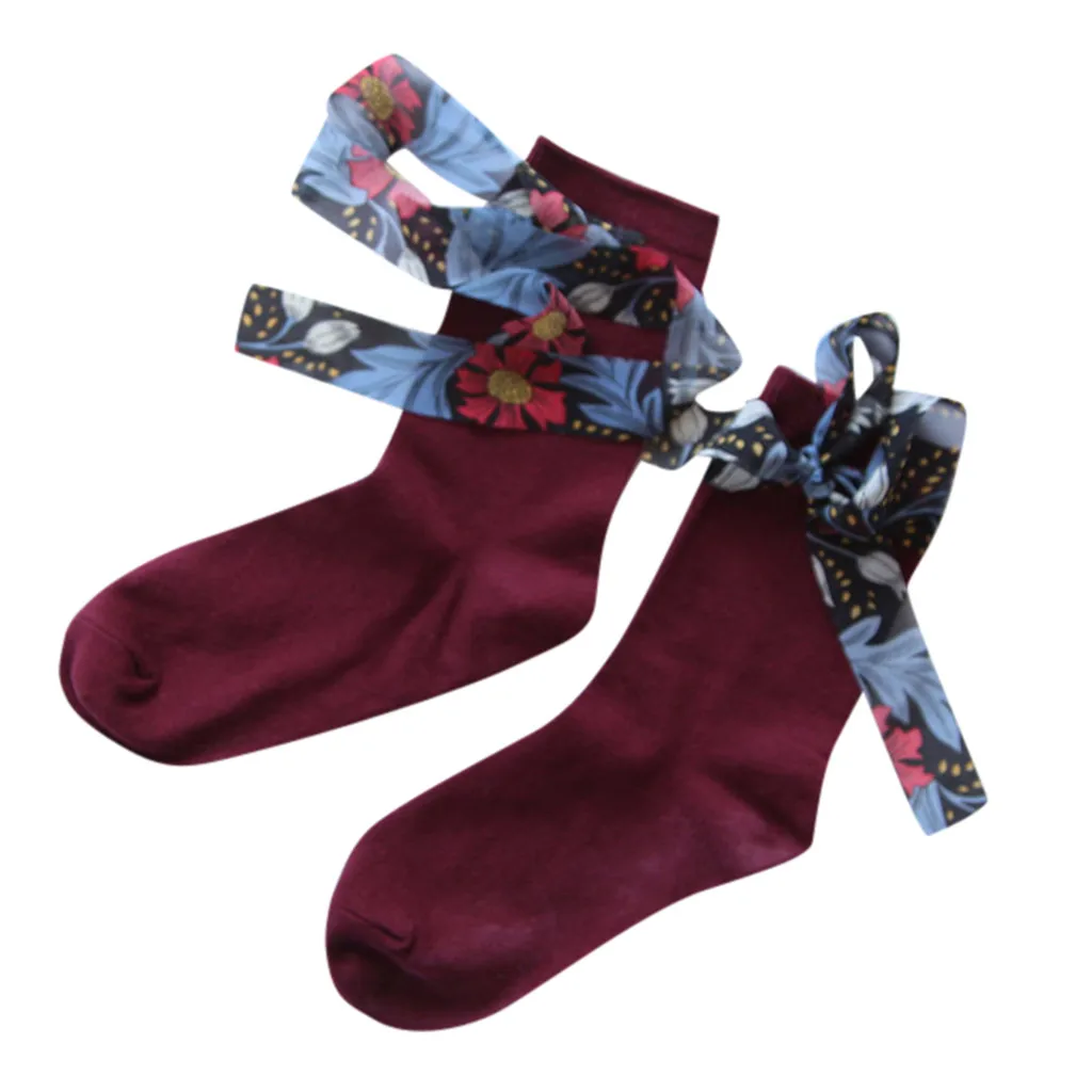 Hocok/женские носки летние винтажные на шнуровке с лентами дышащие для девочек