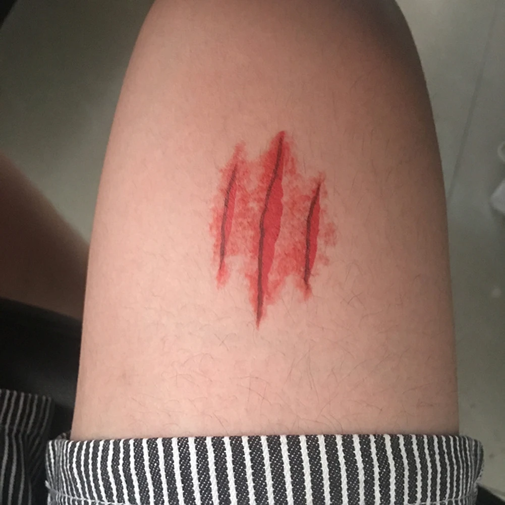 Новинка Хэллоуин водонепроницаемый имитация шрамов тату стикер игрушка