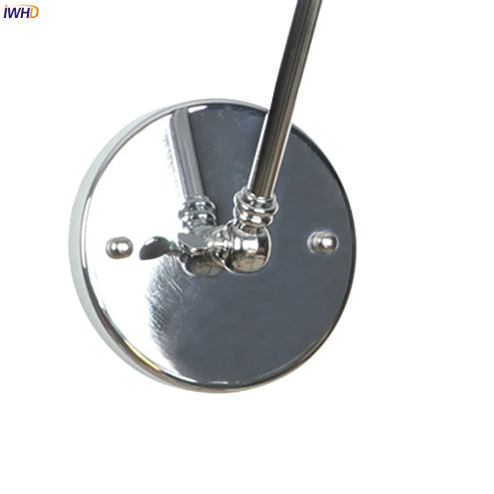 IWHD серебро качели длинные руки светодиодные Настенные светильники для спальни