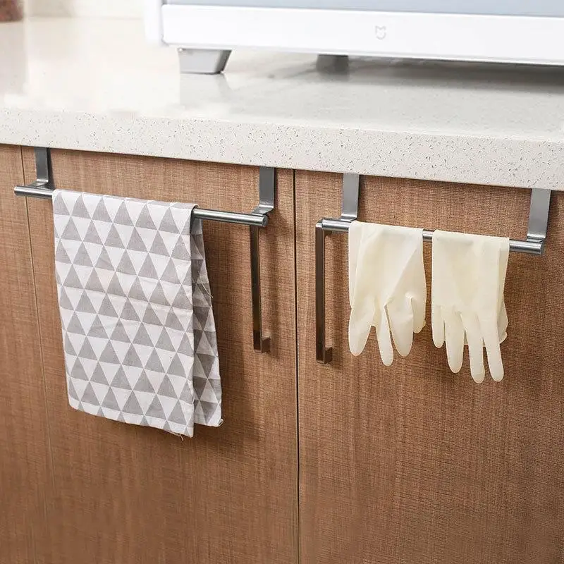 Stainless Steel Towel Rack Bathroom Holder Stand Kitchen Cabinet Door Hanging Organizer Shelf Wall Mounted Towels Bar | Дом и сад