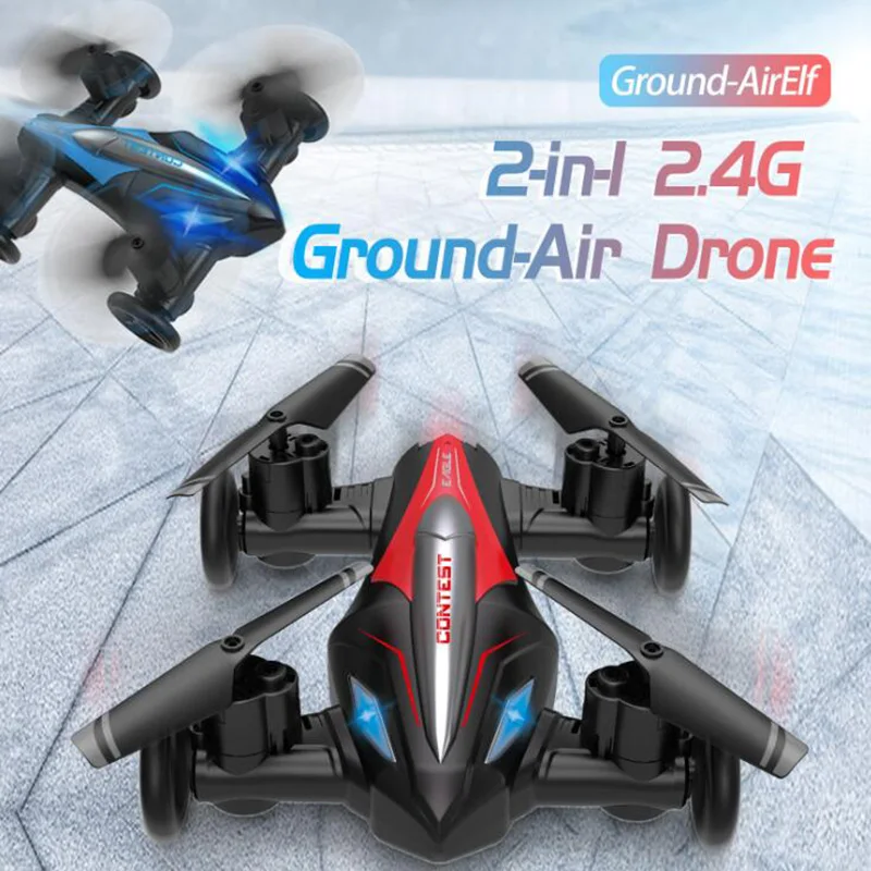 D85 2 4G RC Hobby Мини 2in1 беспилотный Летающий автомобилем трюк по суше и воздуху