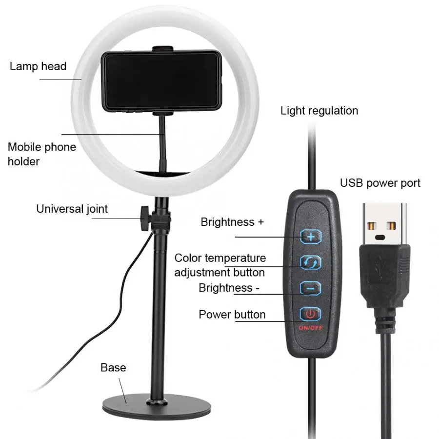 Светодиодная лампа кольцо для стриминга в реальном времени|Принадлежности