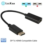 LccKaa DP к HDMI-совместимый 1080P штекер-гнездо кабель дисплея ПК ТВ проектор телевизионный Монитор Проектор для ноутбука Hp
