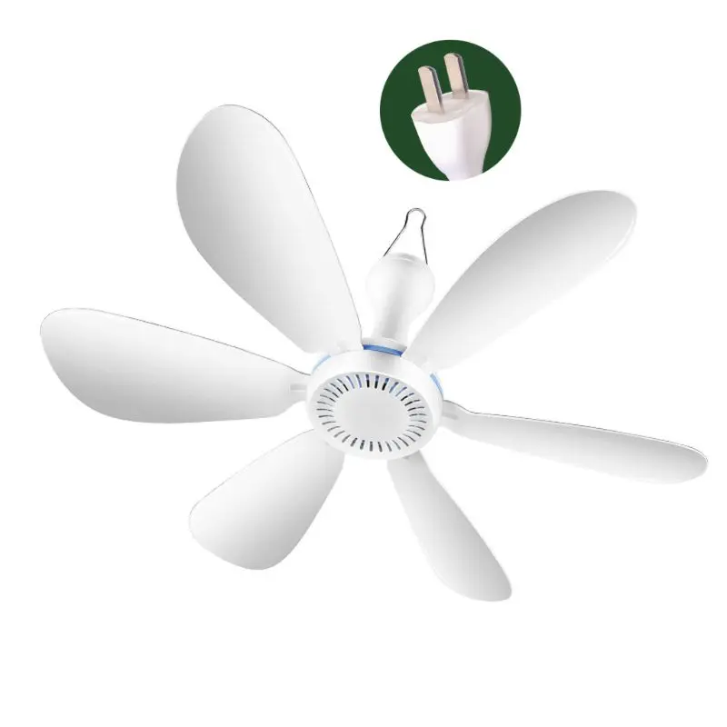 

AC 220V 20W 6 Leaves 16.5inch Silent Household Dormitory Bed Hanging Fan ON OFF Switch Ceiling Fan Energy Saving Cooling Fan