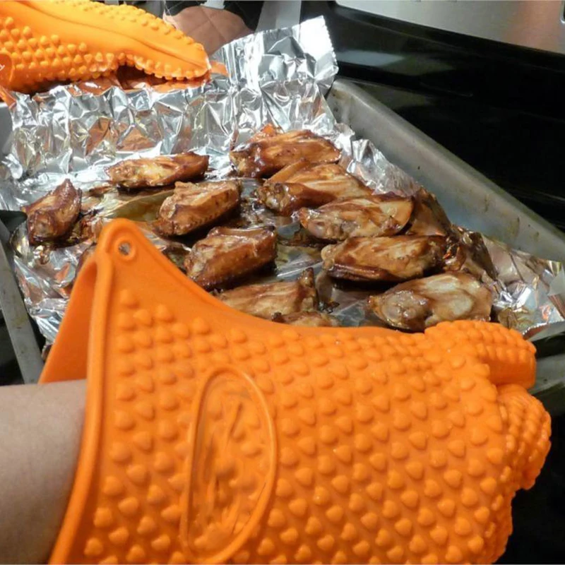 

1Pcs Silicone Kitchen Grilling Gloves Oven Mitts Heat Resistant Barbecue Potholder Non-slip Cooking BBQ Grill Glove Baking Glove